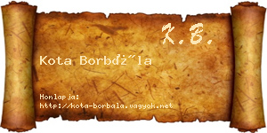 Kota Borbála névjegykártya