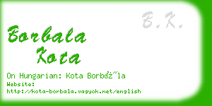 borbala kota business card